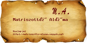 Matriszottó Alóma névjegykártya